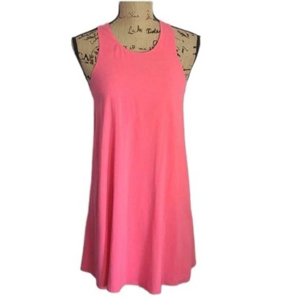 Alice +Olivia Neon PInk Barbiecore Racerback Silk Mini Dress
